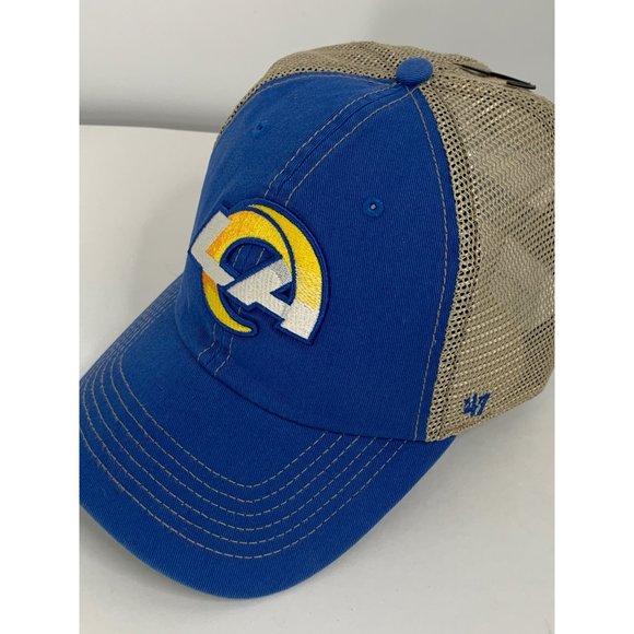 NFL 47 Brand Los Angeles Rams Blue Grey Logo NFL Football Cap NWT Trucker 6767 - Picture 5 of 12